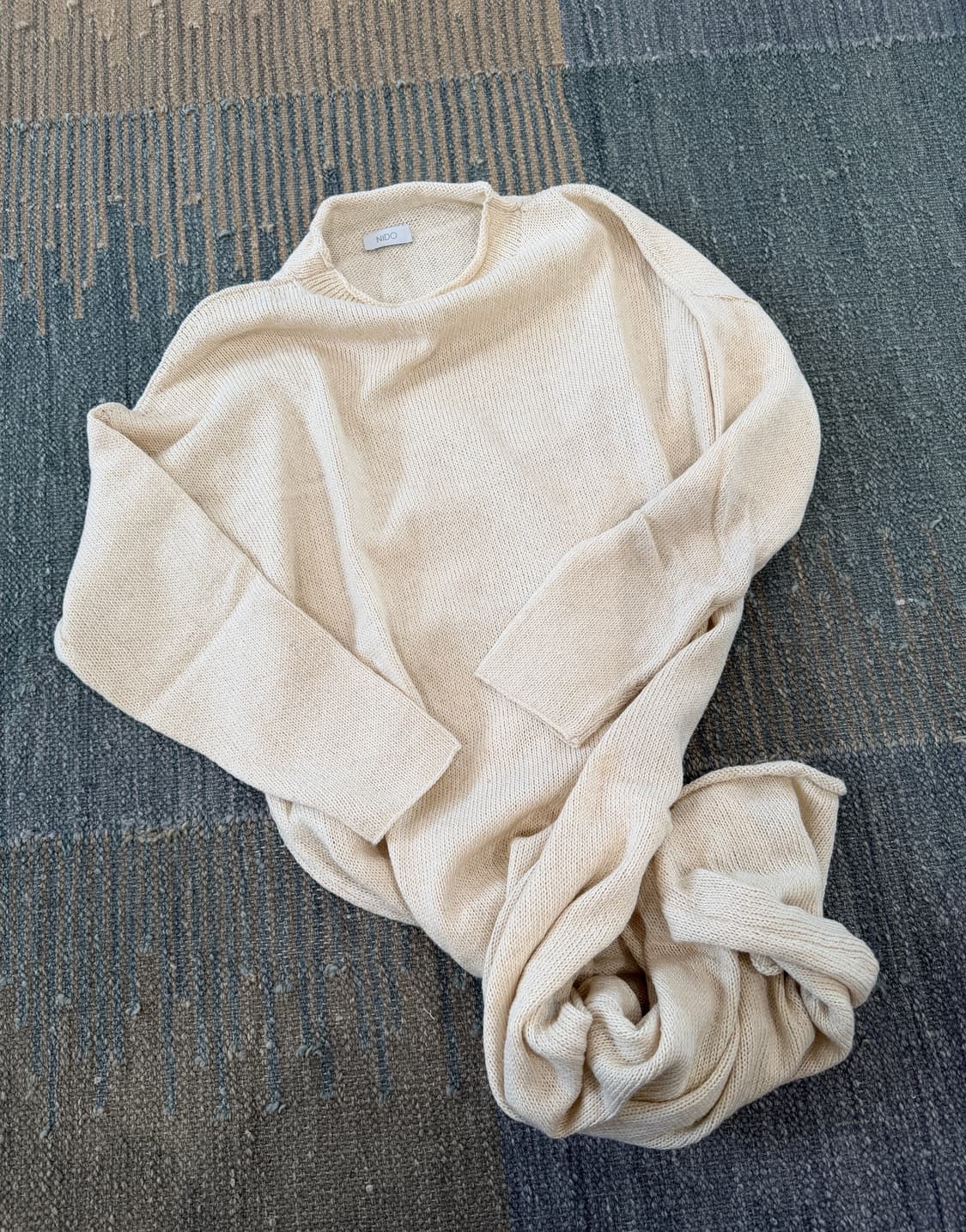 NIDO 25PS Simple Turtleneck Dress, Ecru 상품이미지5