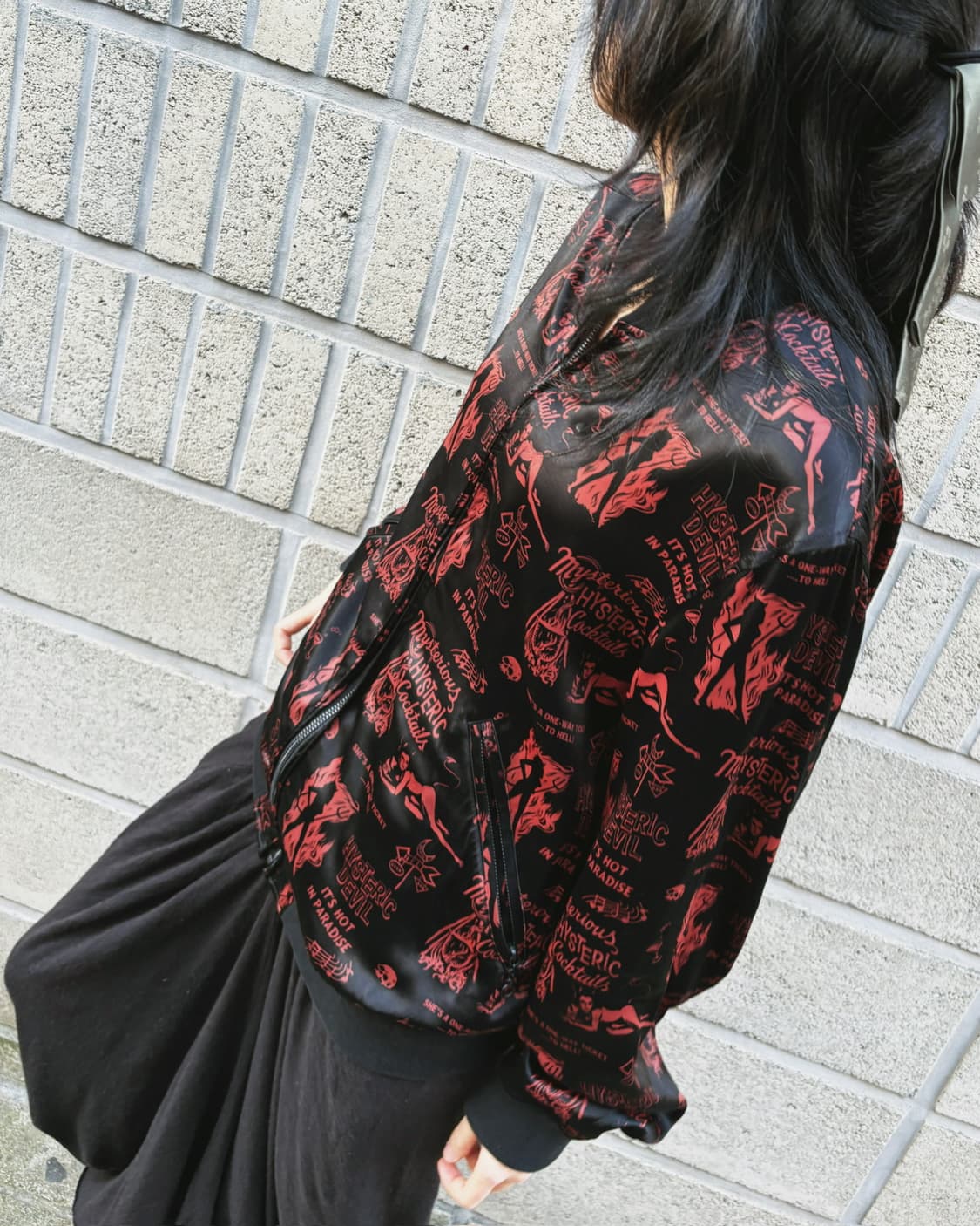 히스테릭글래머 데빌 아트워크 패턴 블루종 상품이미지3