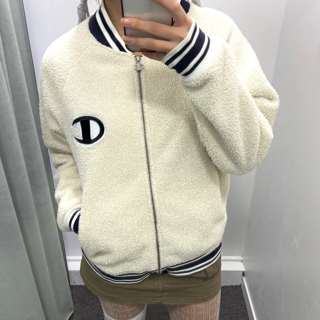 챔피온 아이보리 플리스 자켓  상품이미지1