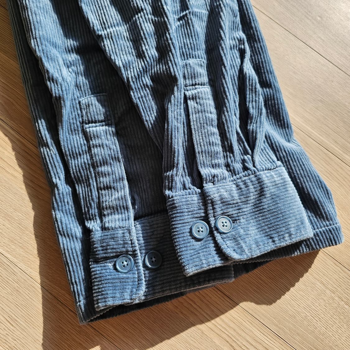 M 새제품) 체감 105 XL 스파오 골덴 남방 셔츠 자켓 그레이시블루 상품이미지3