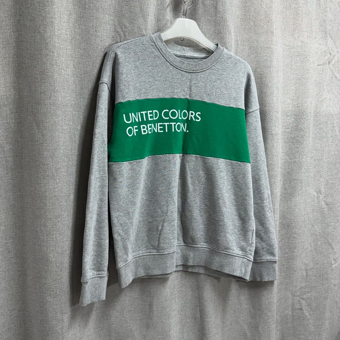 [L] 베네통 루즈핏 코튼 남성 맨투맨 긴팔 티셔츠 상품이미지2