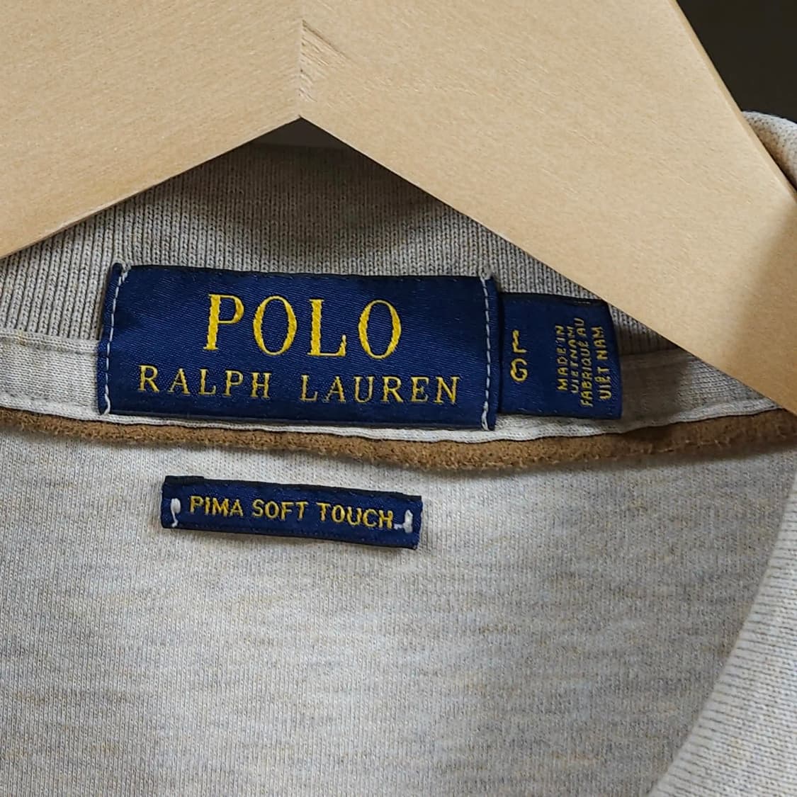 110)POLO 폴로 피마코튼 긴팔 카라티 오트밀 상품이미지4