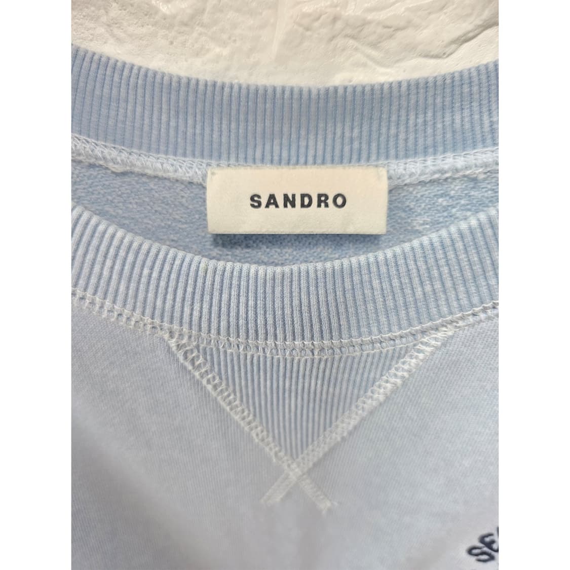 산드로 Sandro 블루 반팔 블라우스 L 상품이미지2