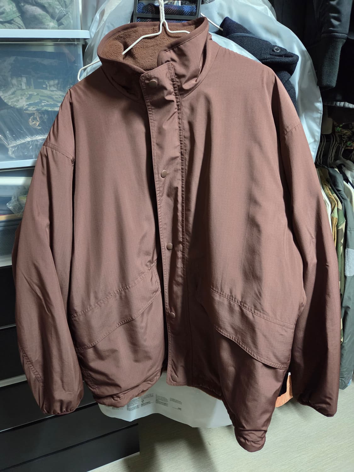 유니클로 U 리버서블 스탠드 재킷 브라운 (XL) 상품이미지1