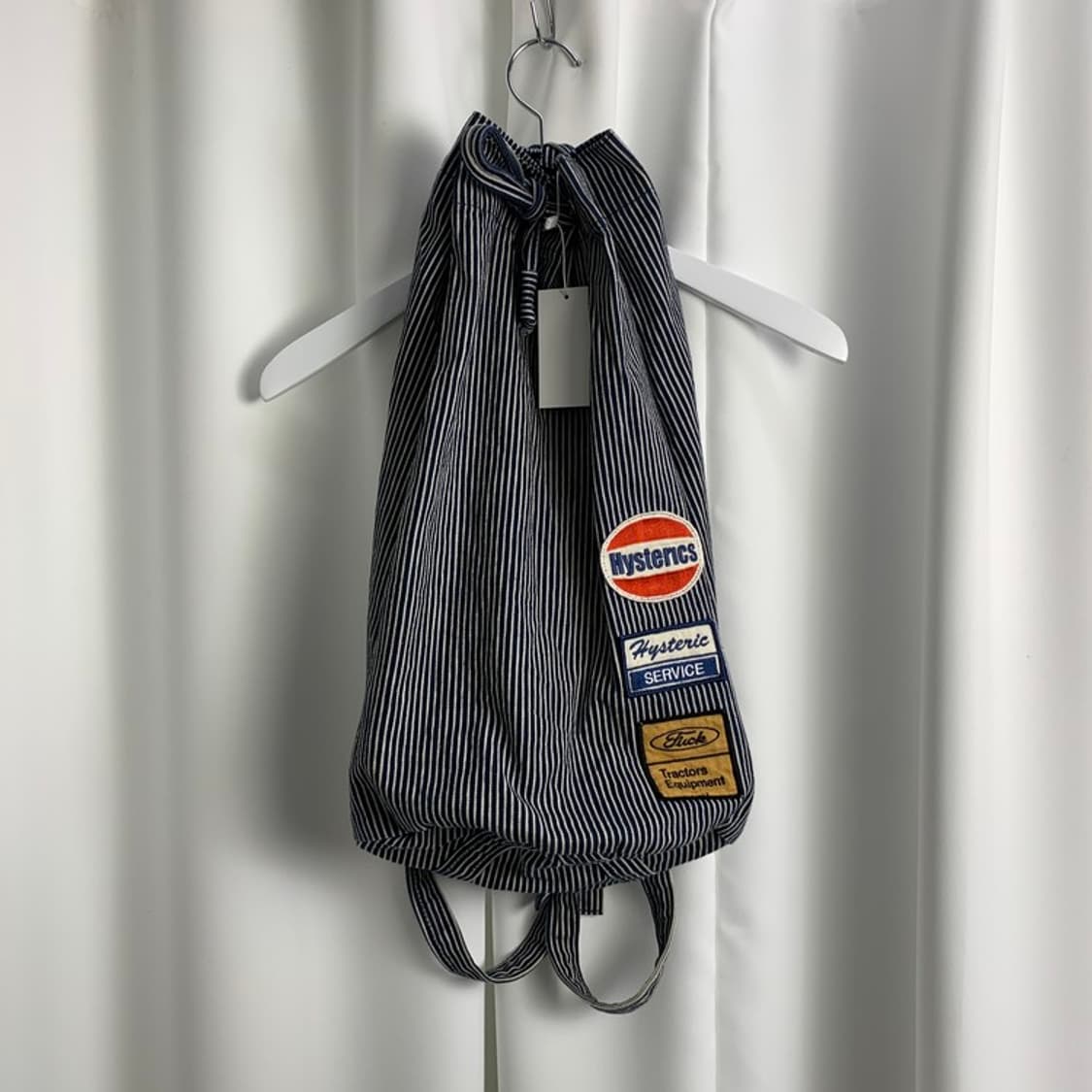 Navy stripe bucket back pack logo patch 상품이미지1