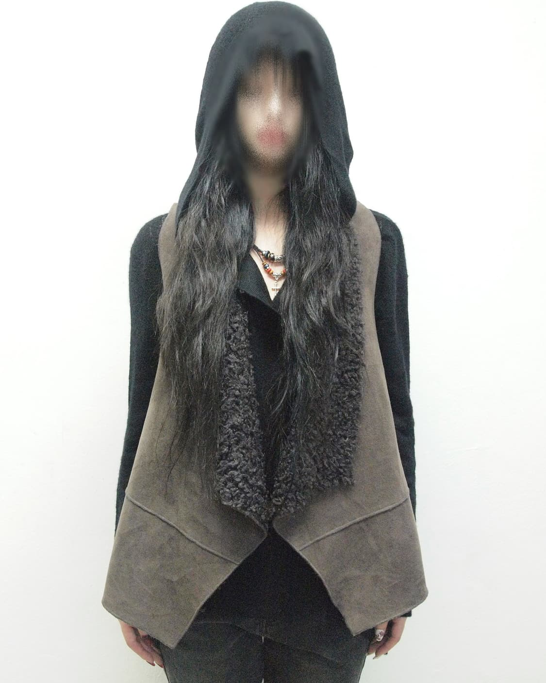 dkny asymmetric mouton vest 상품이미지1