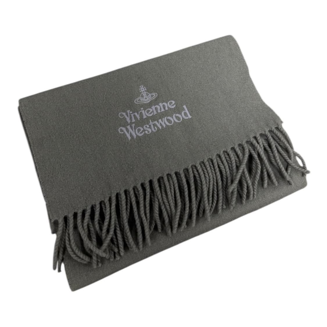 비비안웨스트우드 오브 자수 울 머플러 (그레이) 상품이미지2