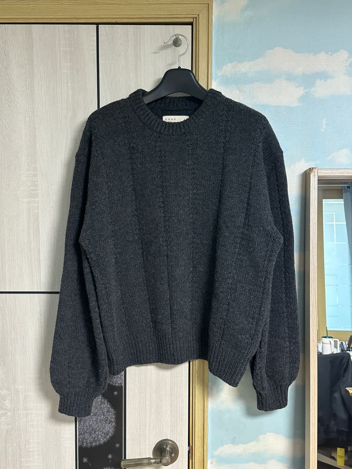 (2) 노운 울 블랜드 크루넥 니트 차콜 상품이미지2