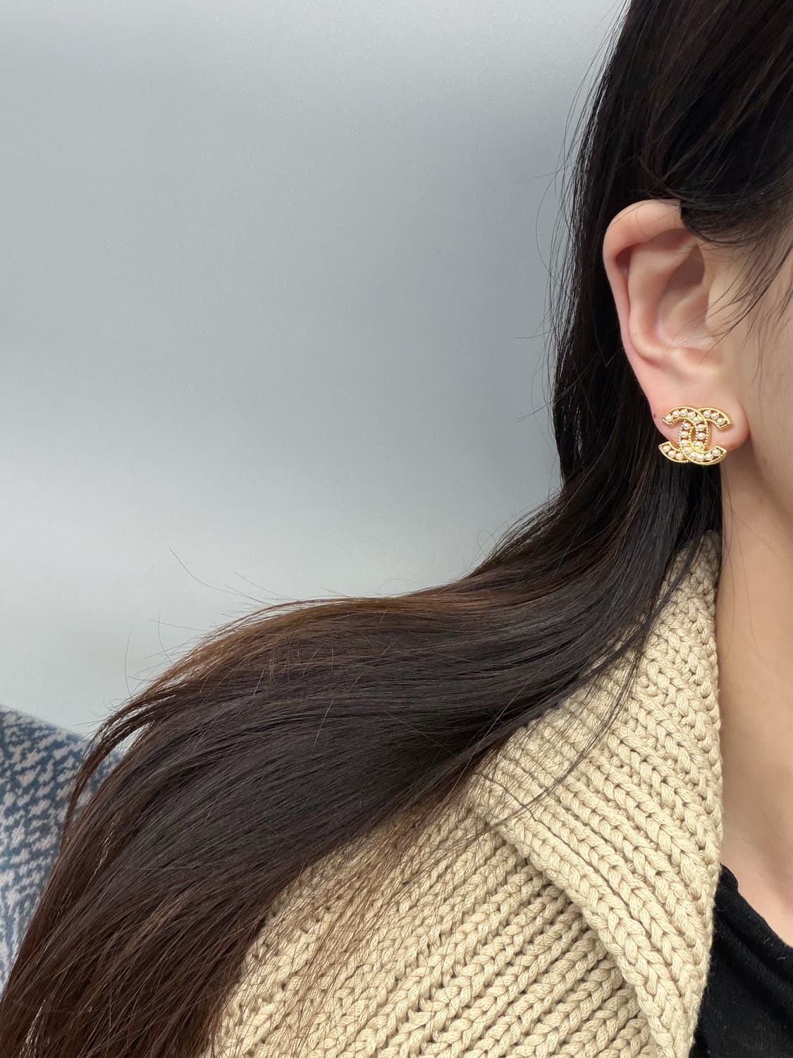 샤넬 cc로고 정품 업사이클링 골드 진주 귀걸이 상품이미지4