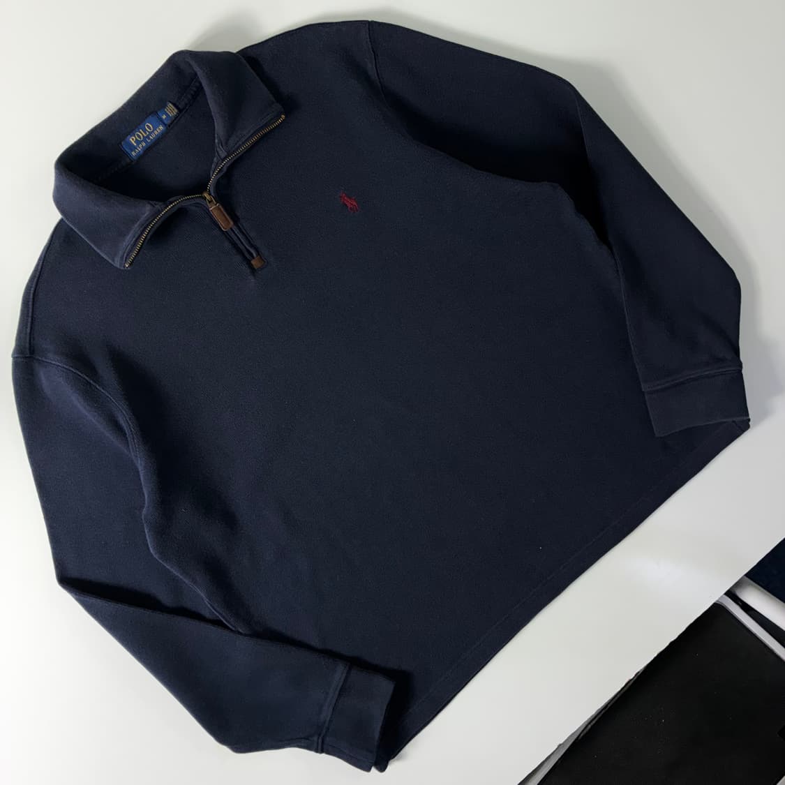 Polo 폴로 랄프로렌 신형 네이비 코튼 쿼터집업 니트 상품이미지2