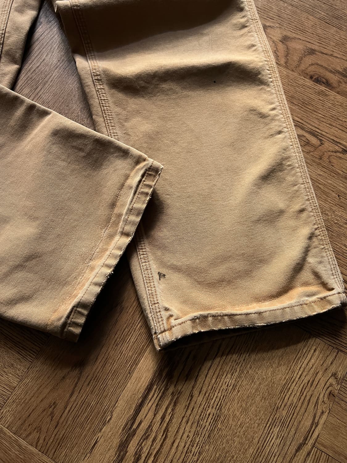 [32]칼하트 USA 빈티지 페인팅 브라운 싱글니 워크팬츠 상품이미지2