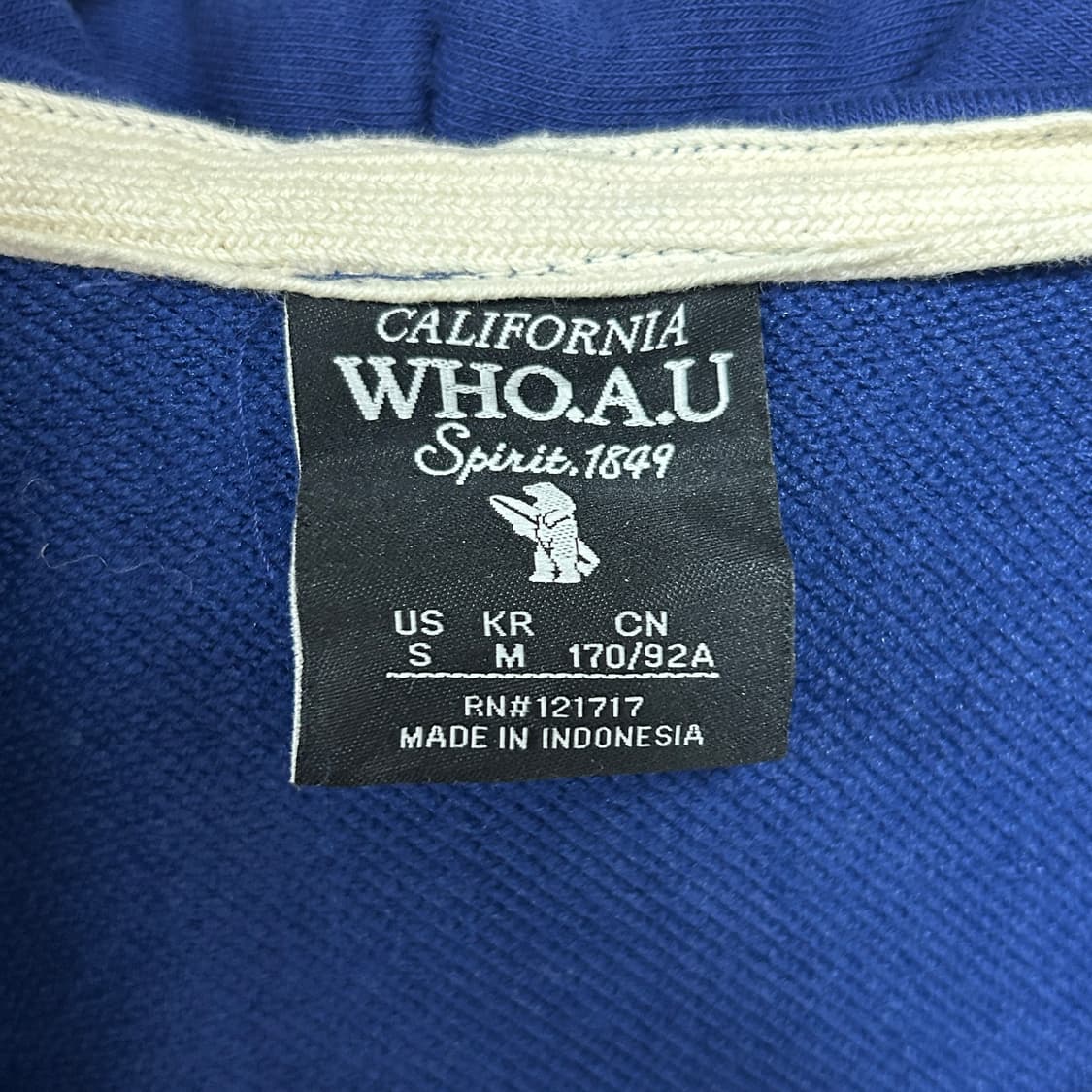 후아유 아치로고 후드집업 블루 상품이미지5