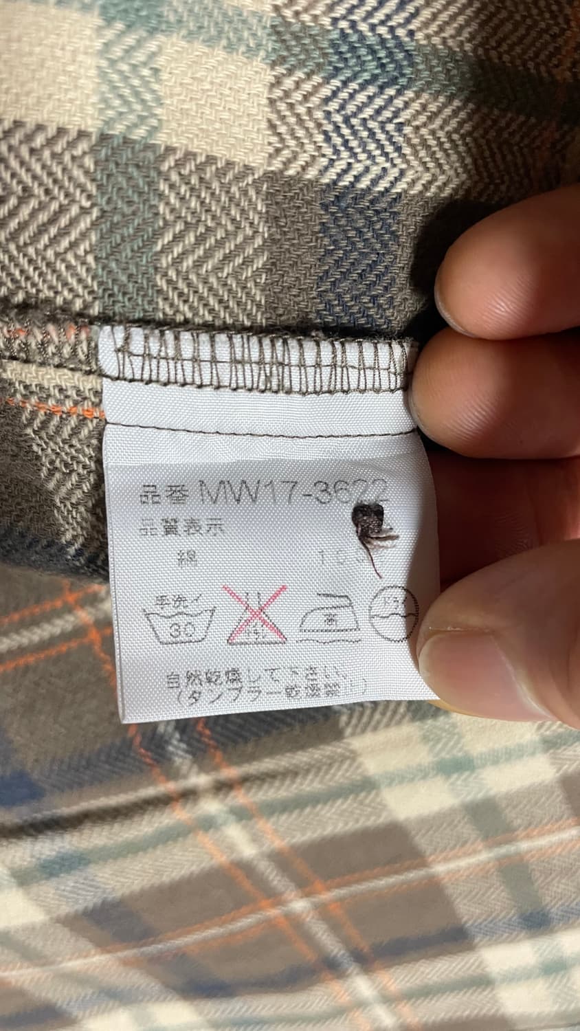 JPN 일본 빈티지 y2k 모리걸 맥그리거 올리브 플란넬 체크 셔츠 M 상품이미지10