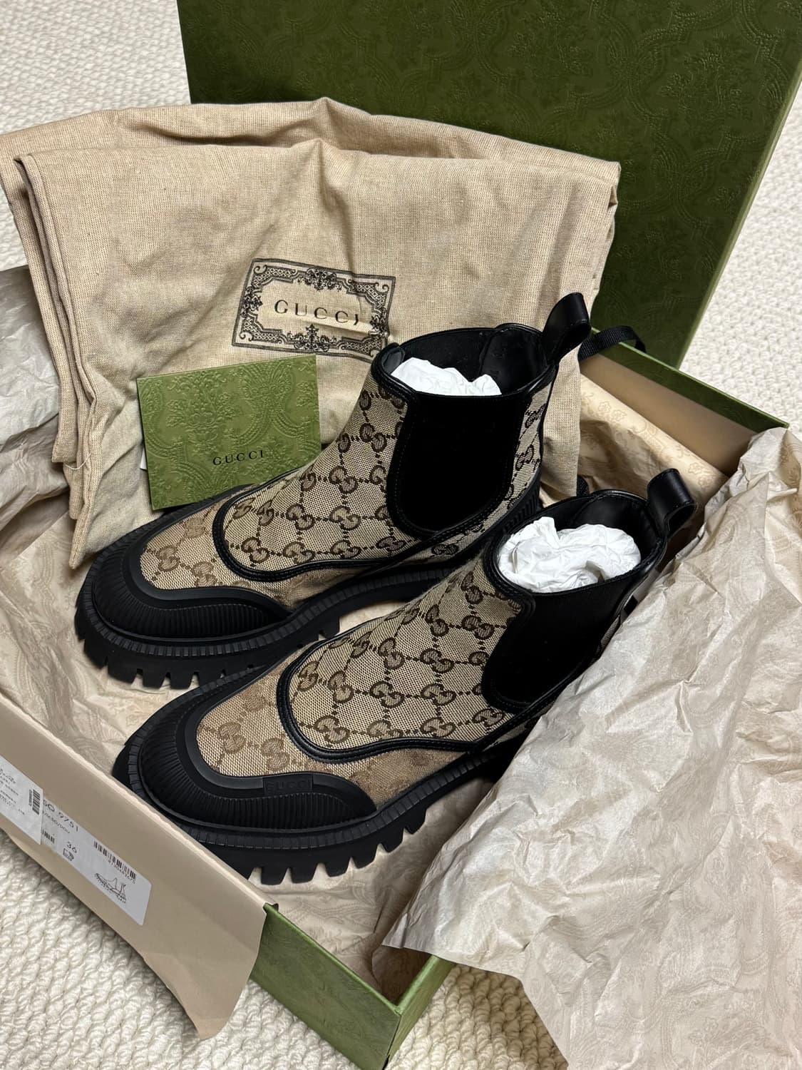 구찌 GG 캔버스 앵클부츠 베이지 36사이즈 상품이미지1