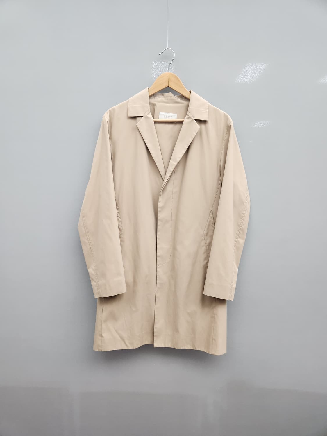 타임옴므 히든버튼 백슬릿 트렌치코트 상품이미지1