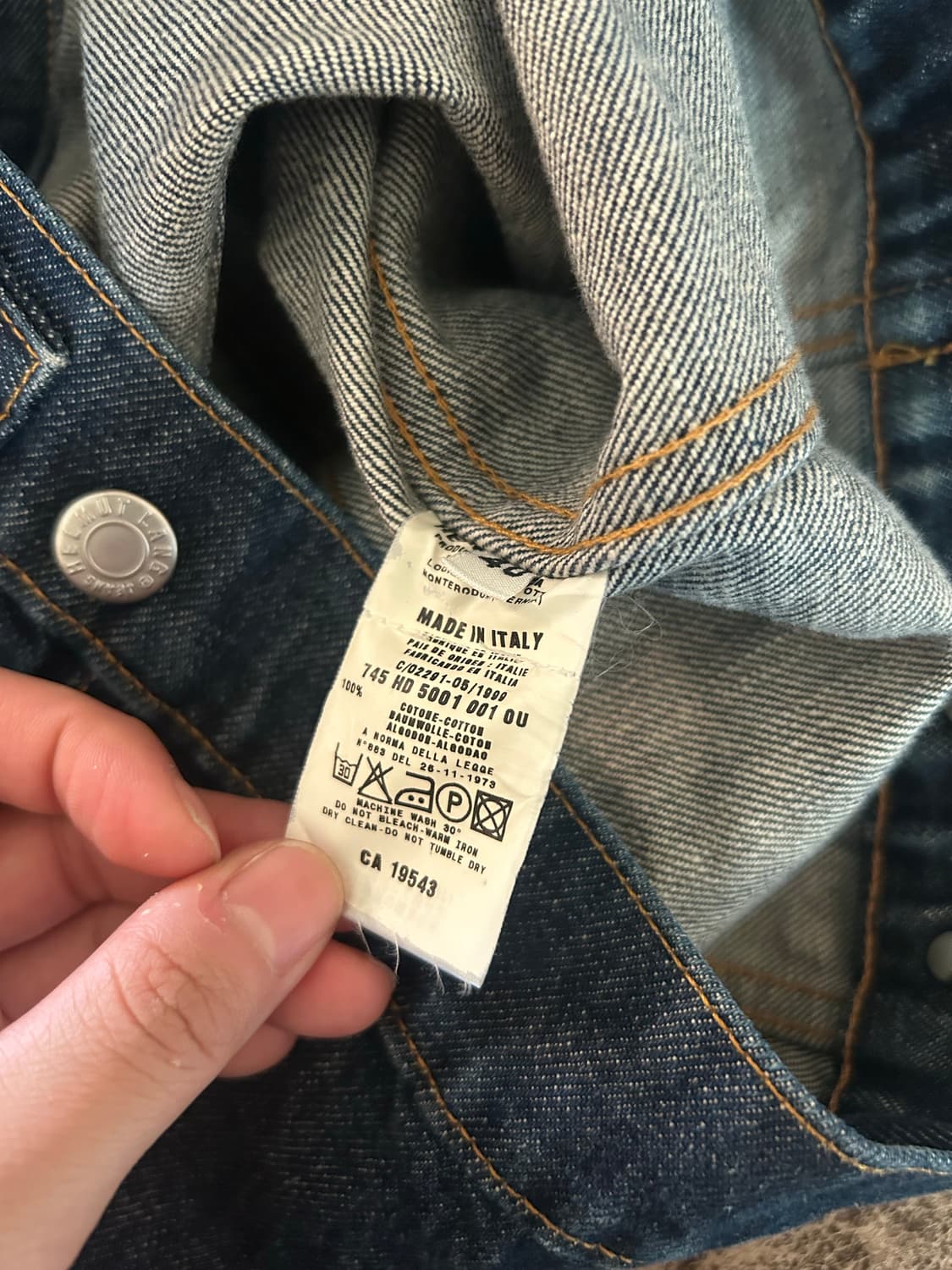 헬무트랭 데님 자켓 40 메이드이태리 상품이미지6
