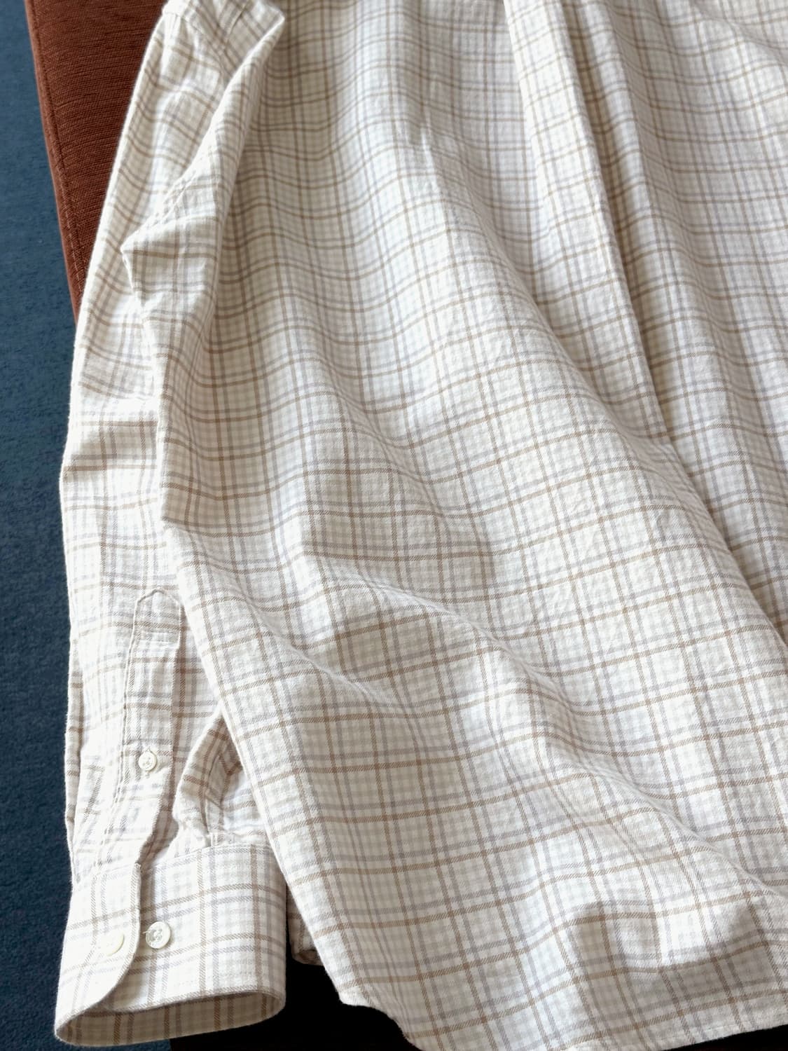 Brushed cotton nel check B/D shirt 상품이미지9