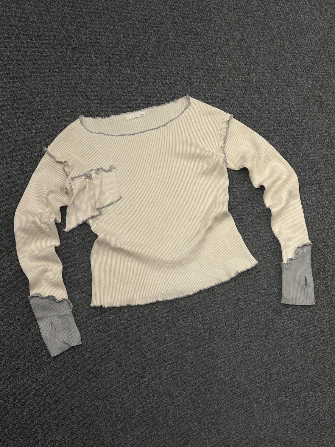 OS) idem 빈티지 여성 레이어드 핸드워머 니트 롱슬리브 상품이미지2