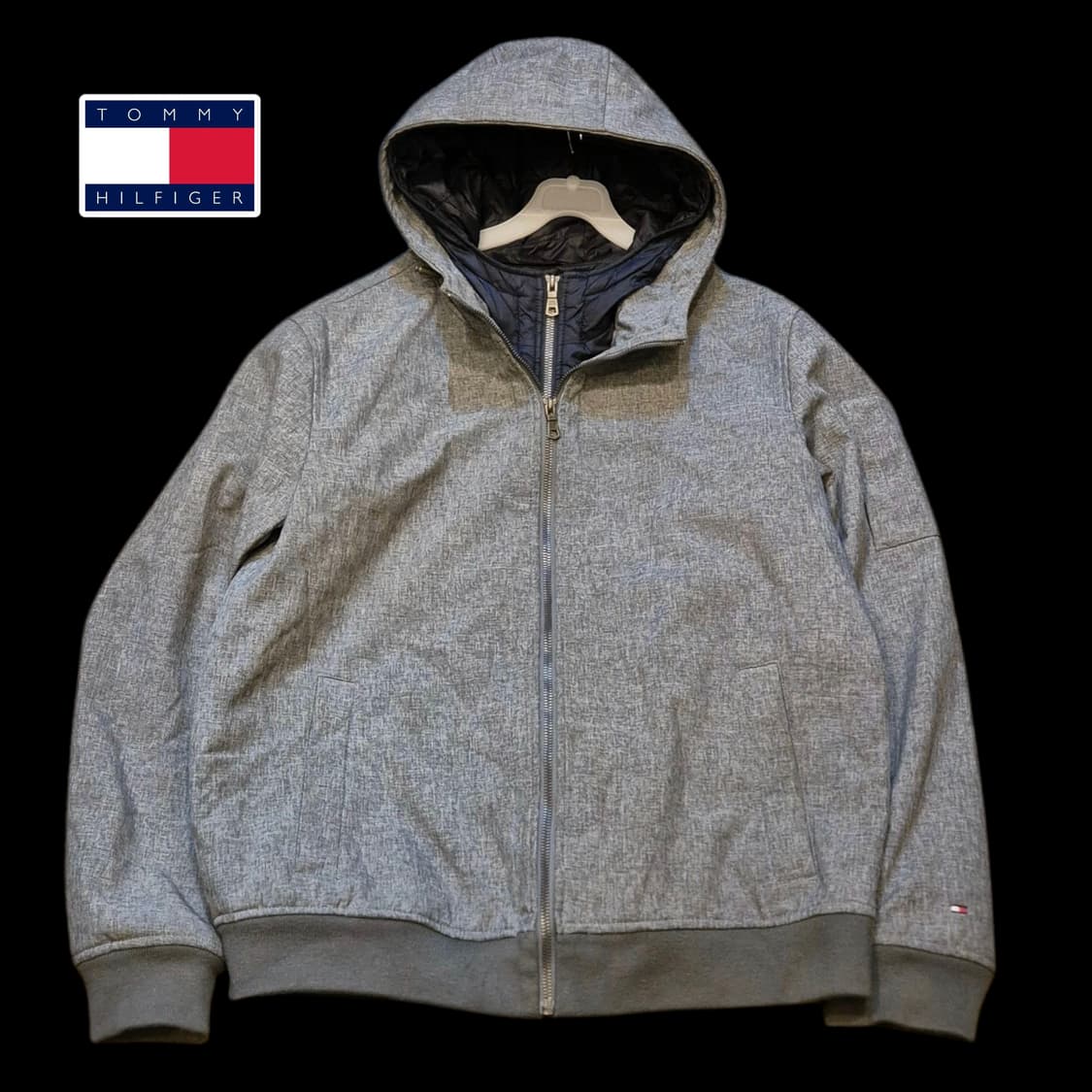 L~XL(착샷잇음) 타미힐피거 그레이 후드점퍼  상품이미지1