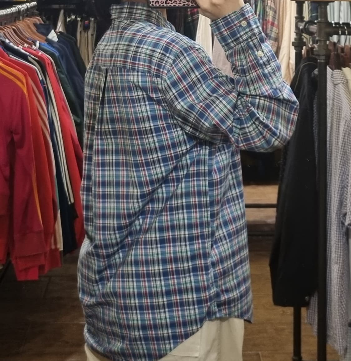 [Hi] polo 폴로 긴팔 체크셔츠 블루 상품이미지5