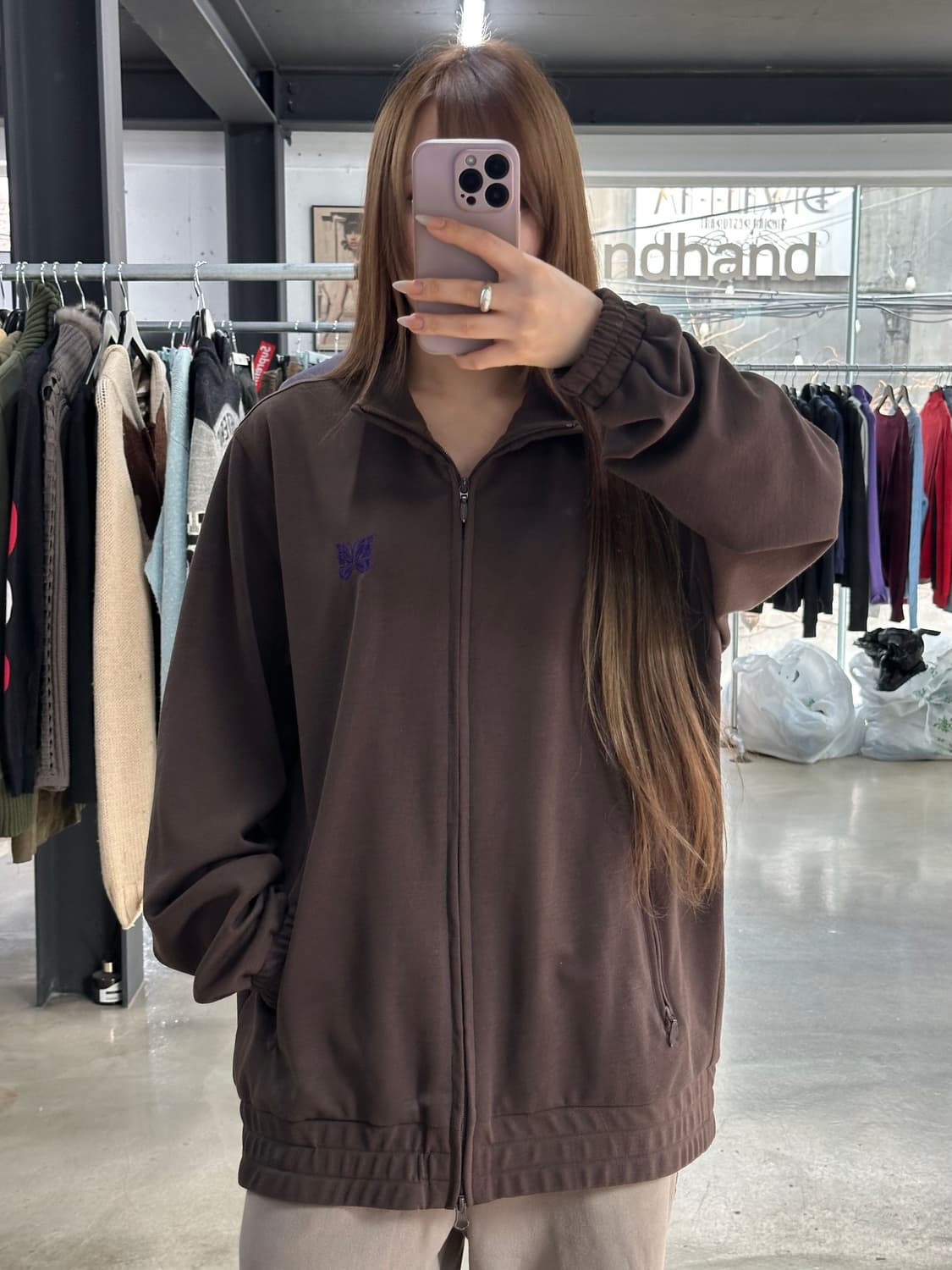 니들스 폴리 트윌 투웨이 트랙자켓 져지 브라운 상품이미지1