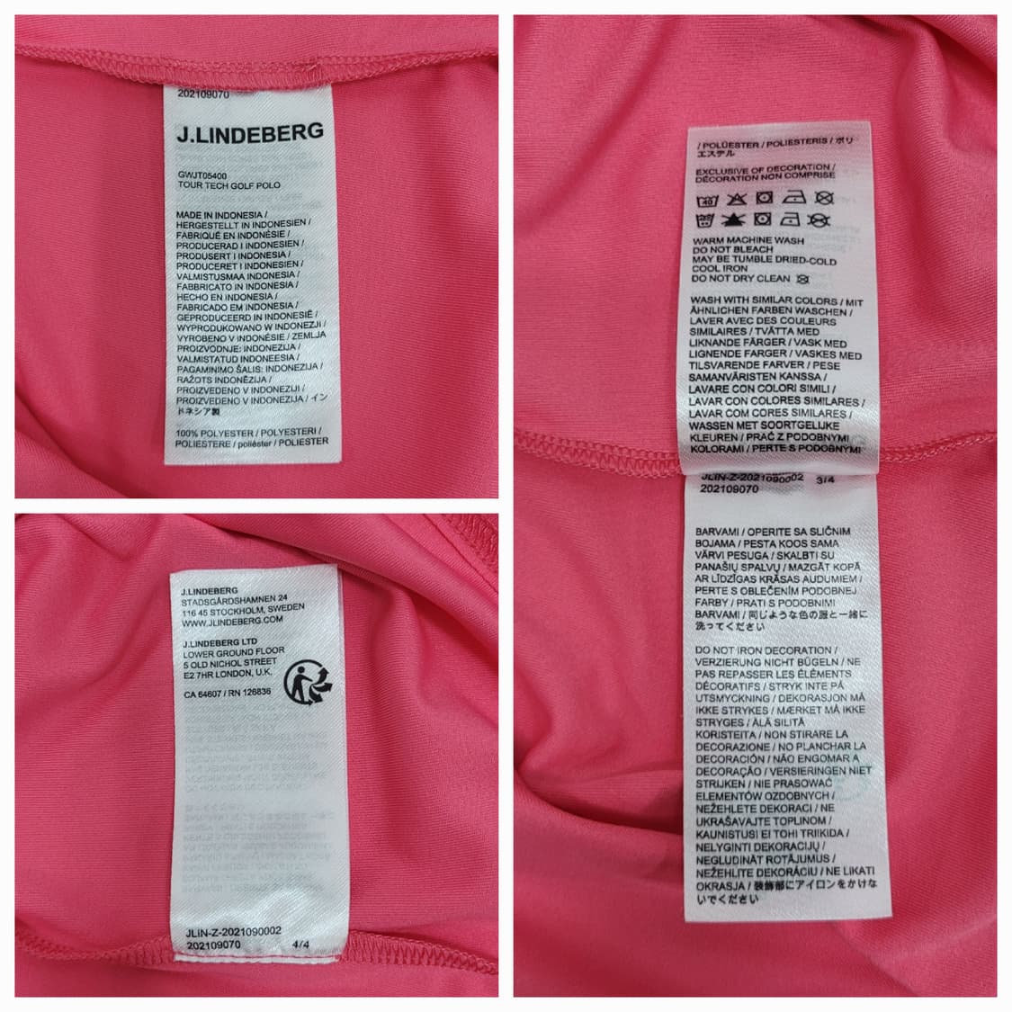J.LINDEBERG 제이린드버그 투어테크 폴로티 / 여 M 핑크
 상품이미지9
