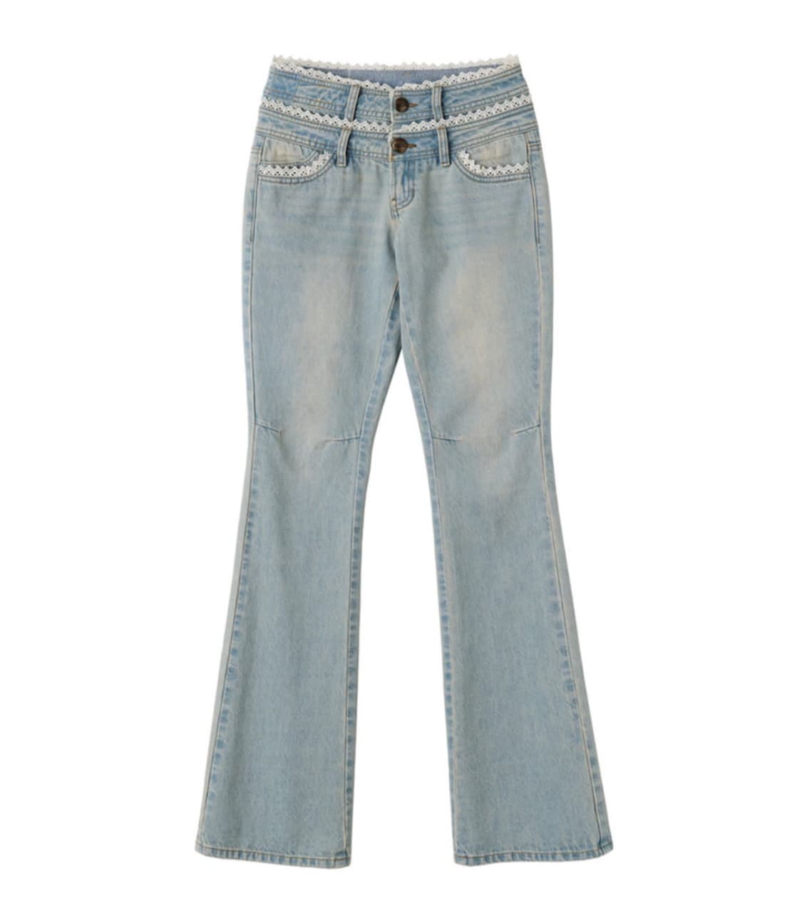 스컬프터 부츠컷 레이스 자수 새깅 부츠컷 팬츠 L 상품이미지2