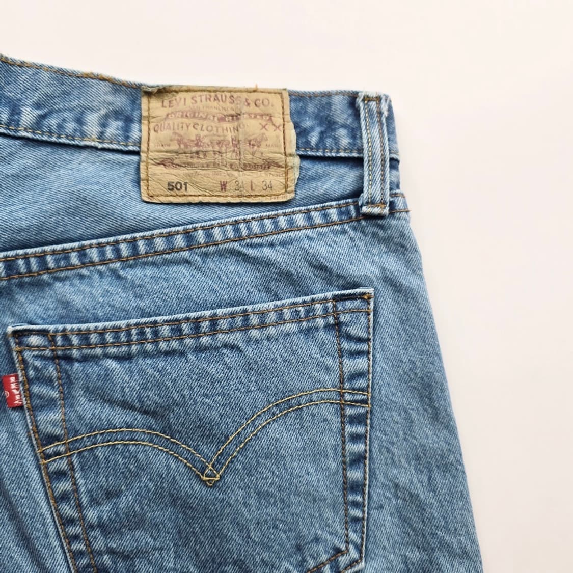 리바이스 501 청바지 미국판 연청 사이즈33 R4563 상품이미지3