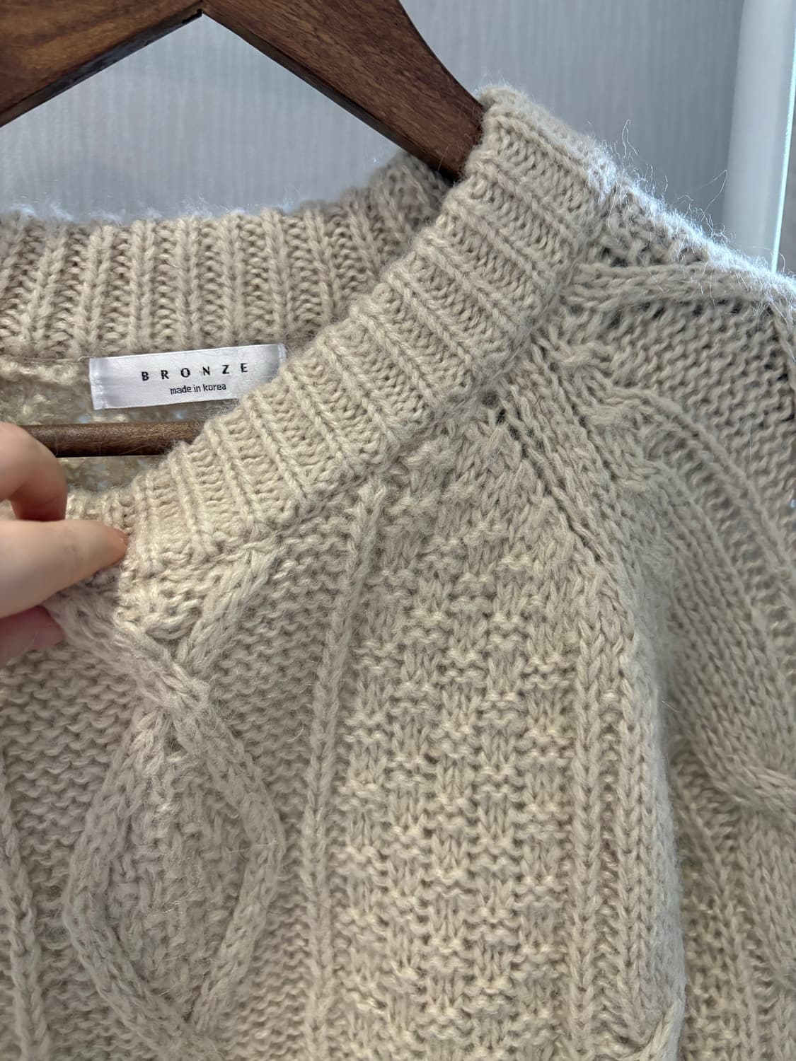 여자 피셔맨 니트 아이보리 상품이미지2