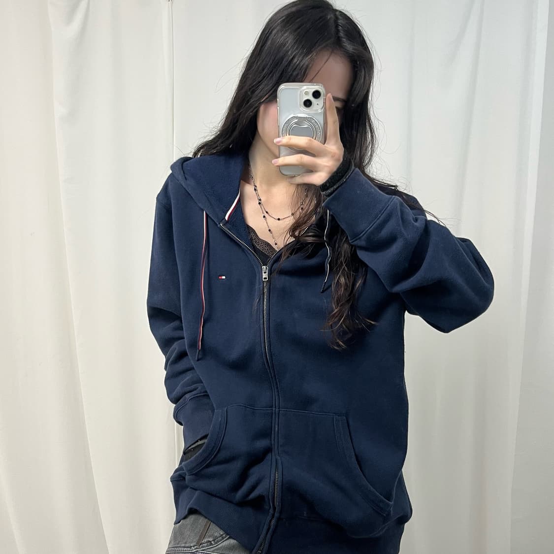 Tommy Hilfiger Navy Hoodie Zip-up  상품이미지1