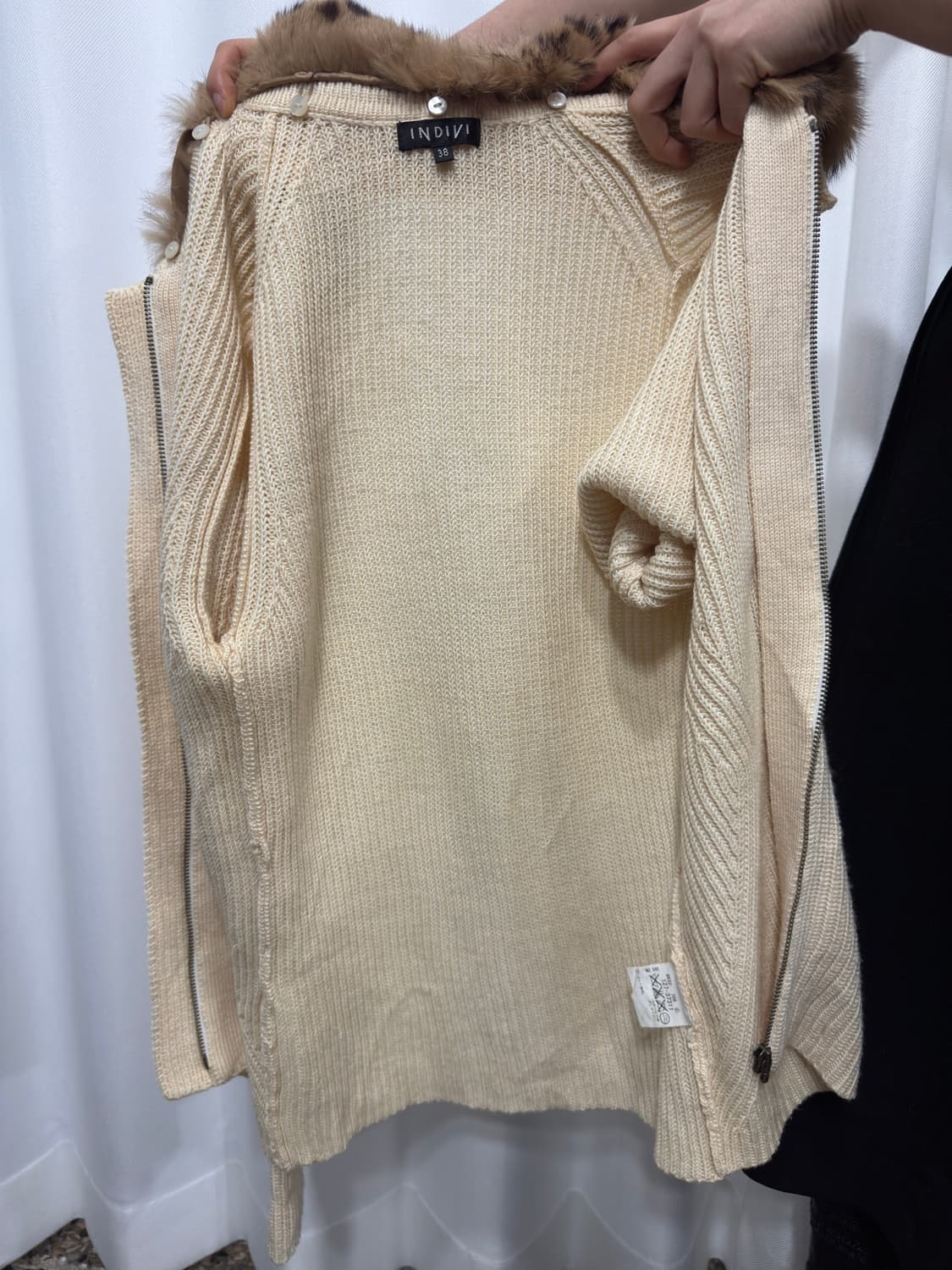 indivi rabbit fur knit zipup  상품이미지5