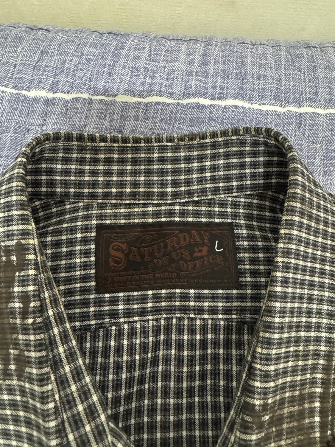 stu 페인팅 체크셔츠 L 상품이미지3