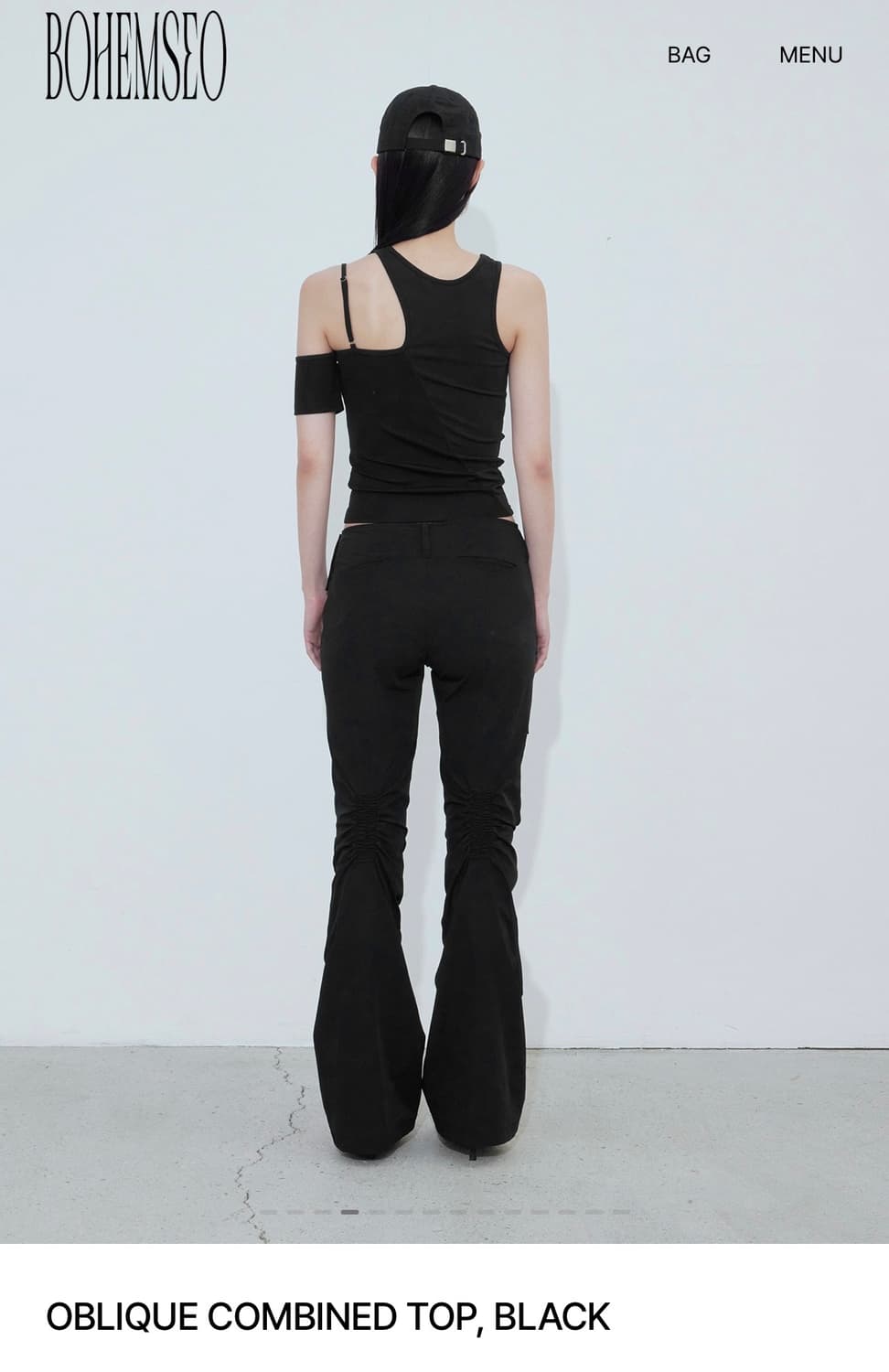 보헤미안서울) OBLIQUE COMBINED TOP BK F 상품이미지2