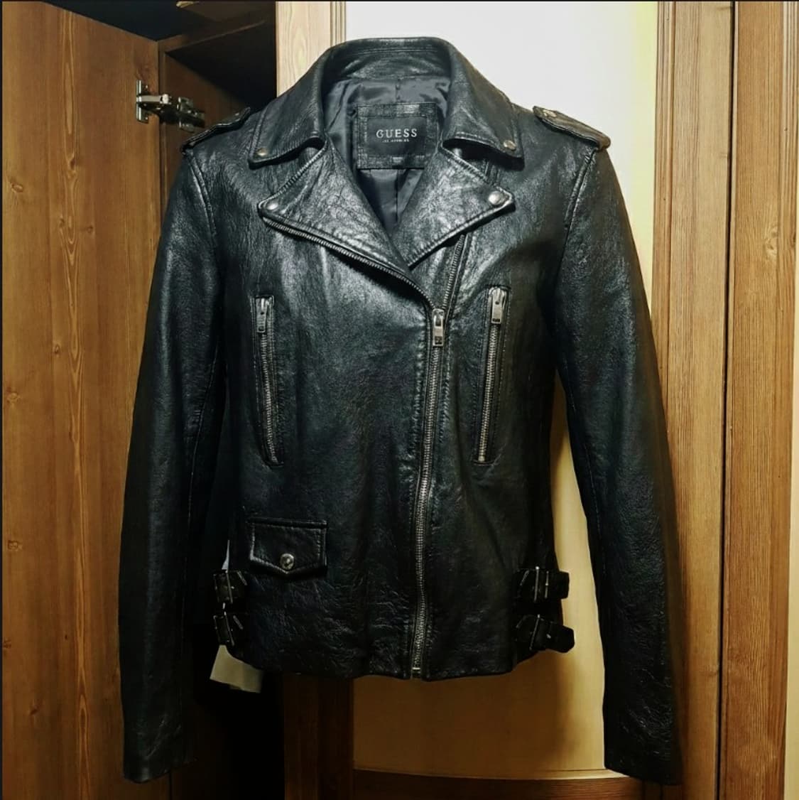 -여 S-80 /게스 /양가죽 라이더자켓//토0123 상품이미지1