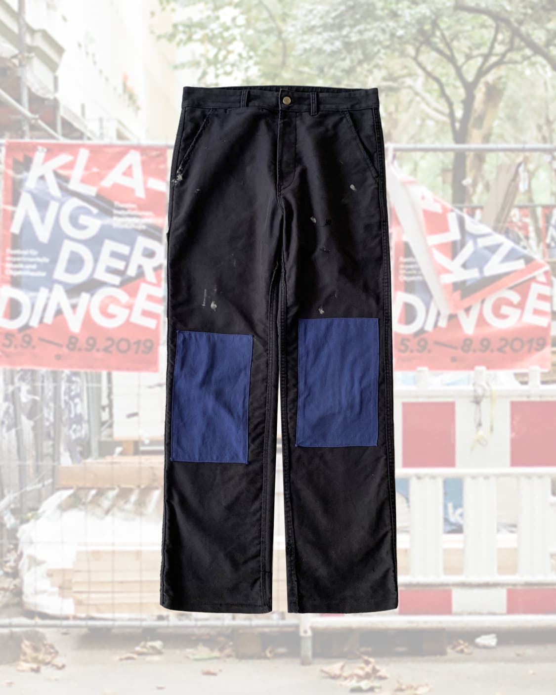 빈티지 오리지널 몰스킨 리페어 페인팅 프렌치 워크팬츠 상품이미지1