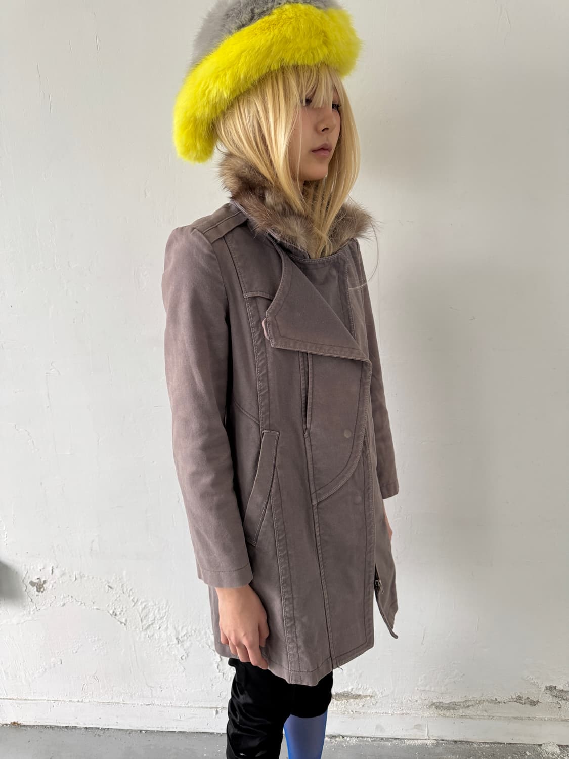 SYSTEM asymmetric washing denim jacket 상품이미지1