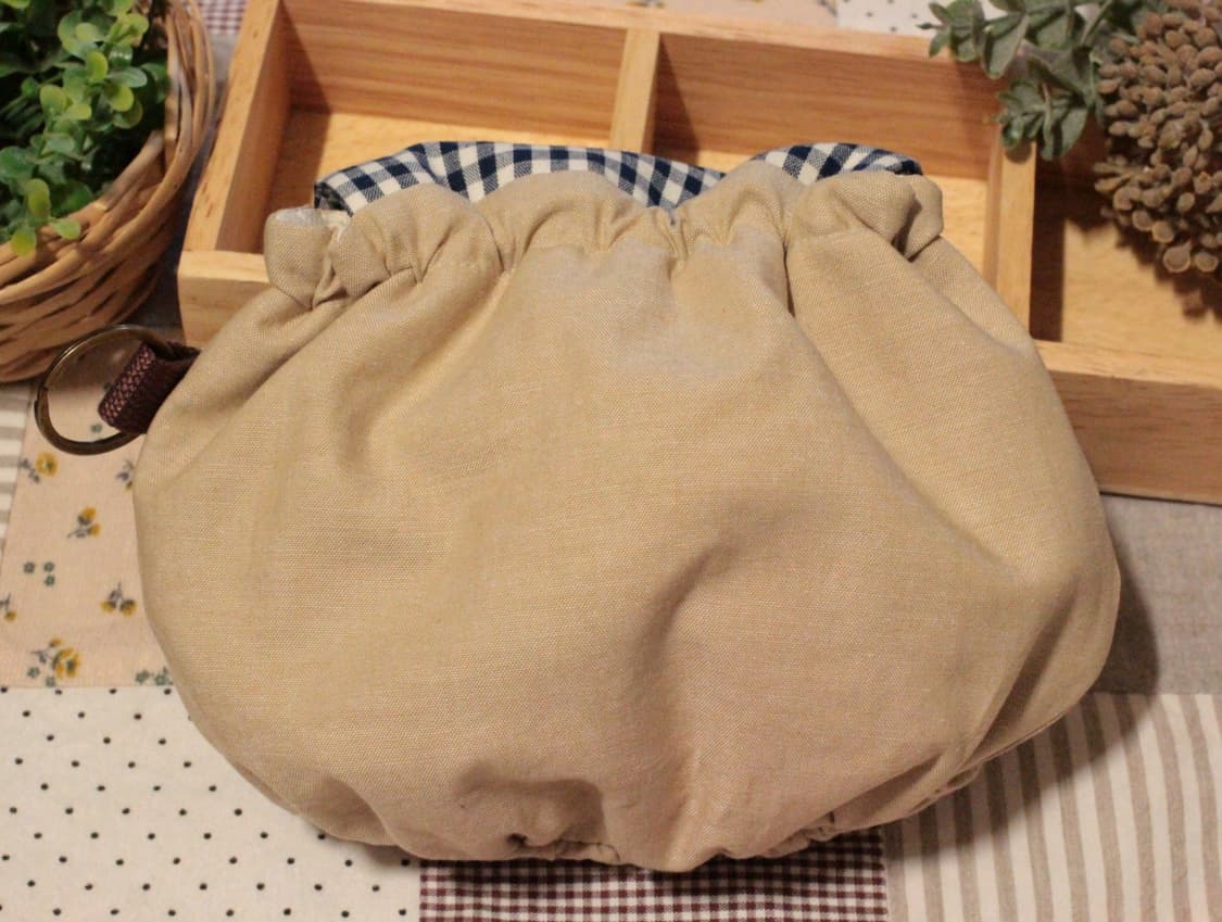 핸드메이드 네이비체크 밴딩 파우치 상품이미지10