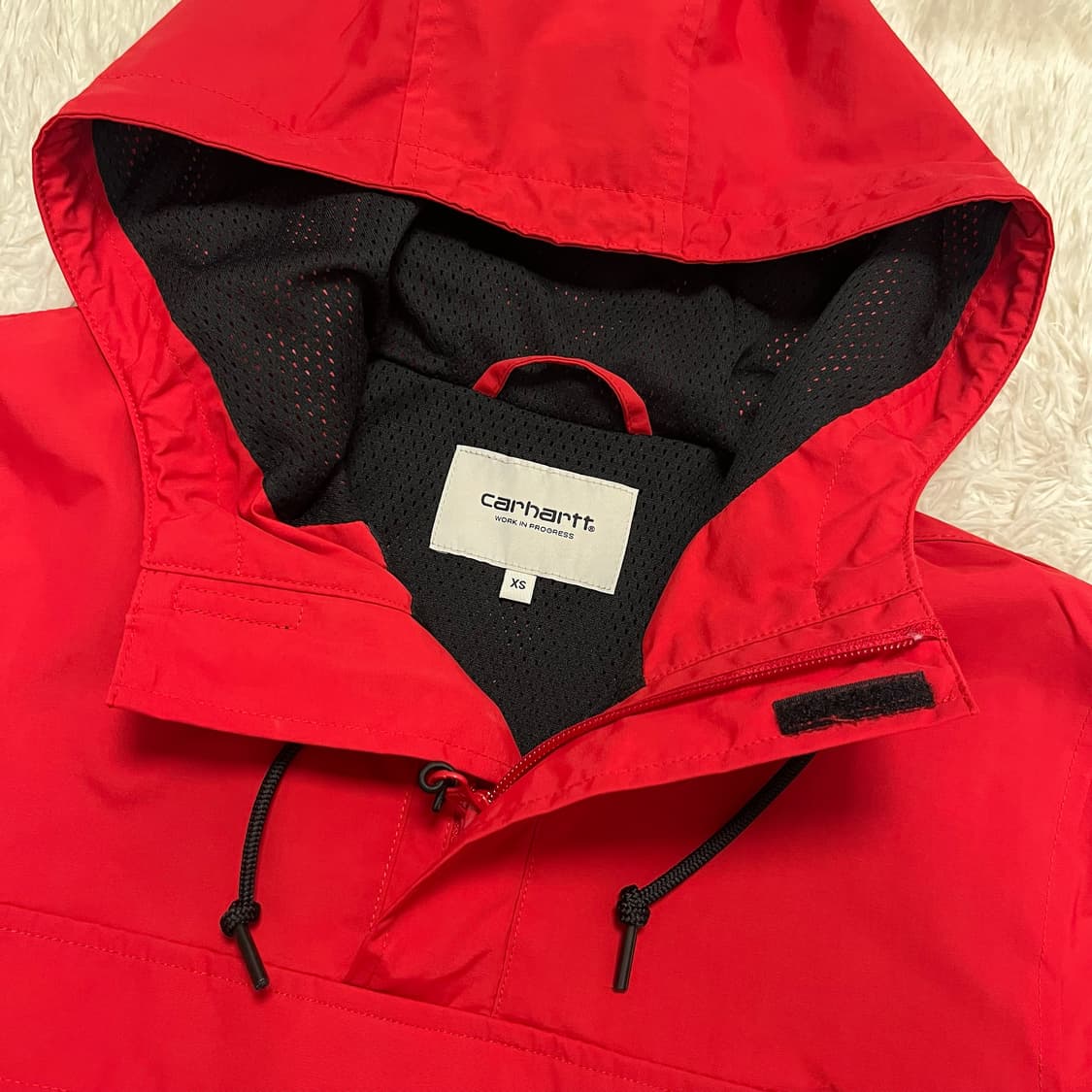 Carhartt WIP red half-zip windbreaker 상품이미지6
