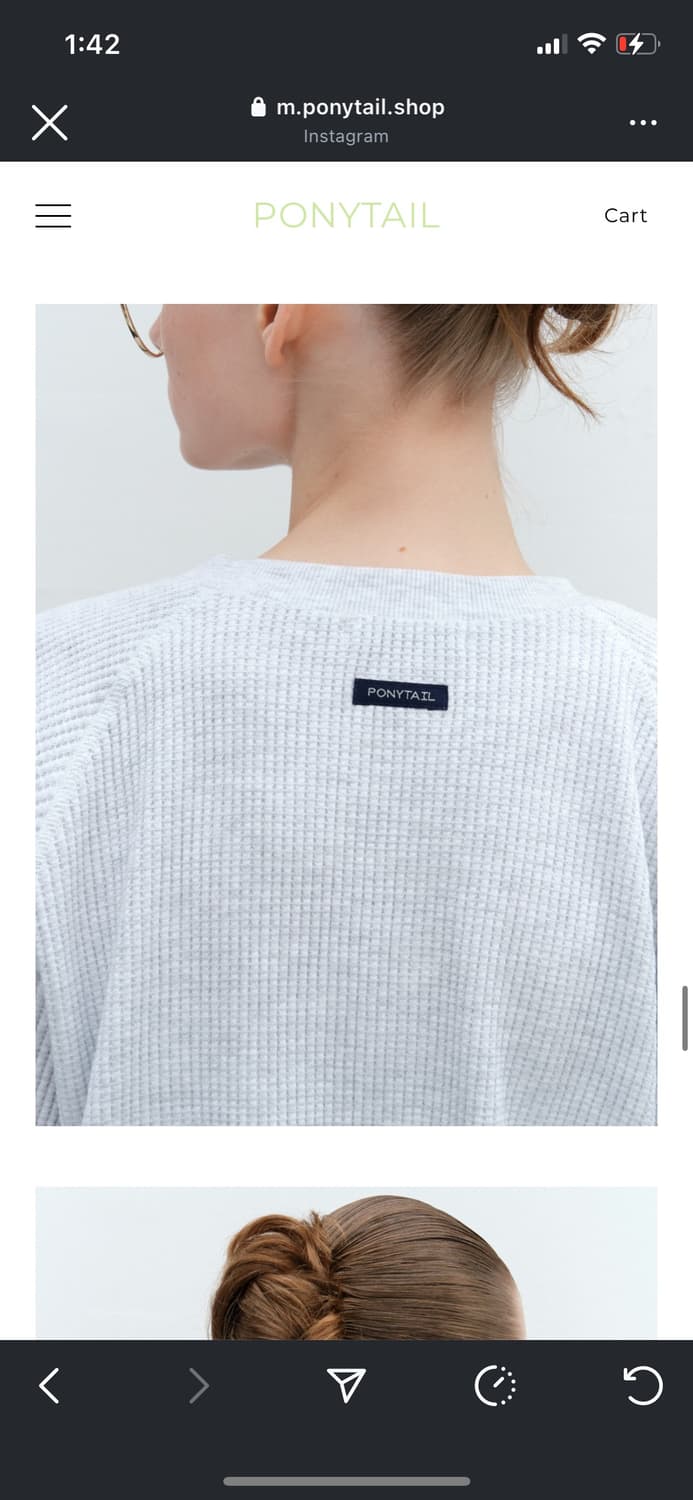 Ponytail waffle sweatshirt 상품이미지2
