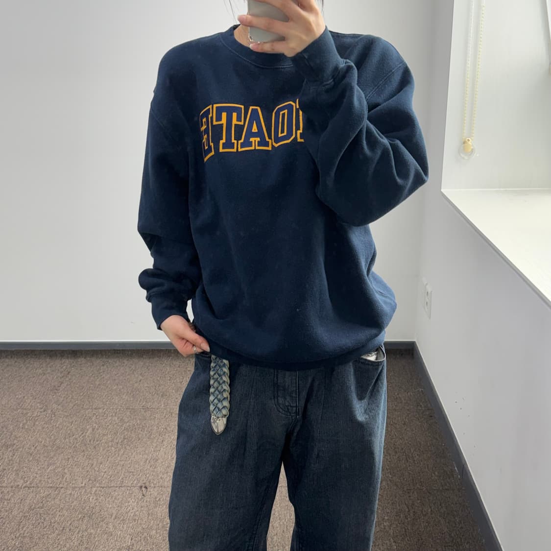 Jansport 잔스포츠 choate 로고 네이비 맨투맨  상품이미지1