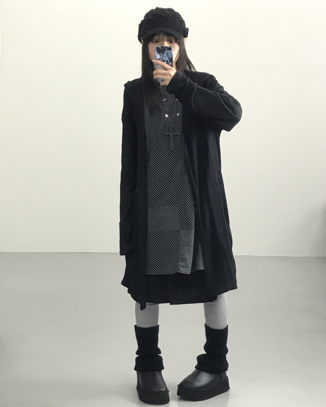 Jpn Black Hoodie Long Cardigans 상품이미지3