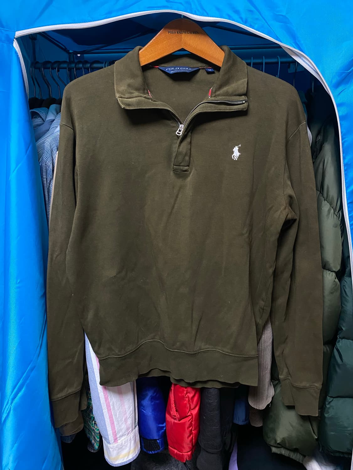 폴로 랄프로렌 골프 하프집 플리스 카키 M 상품이미지1