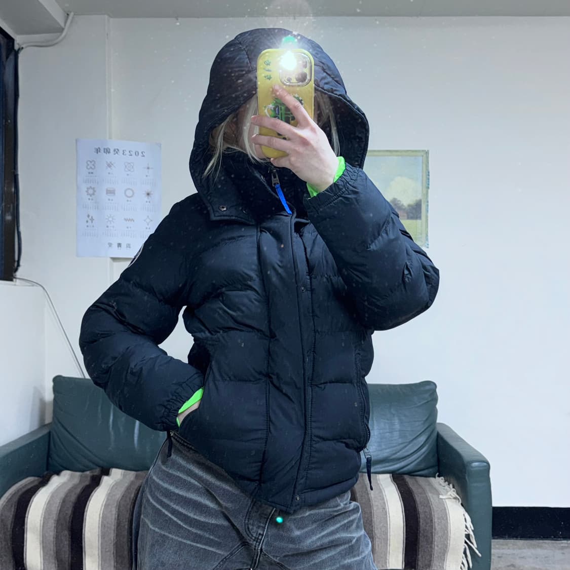 투티/0085 아베크롬비 블랙 패치로고 패딩 자켓 상품이미지3