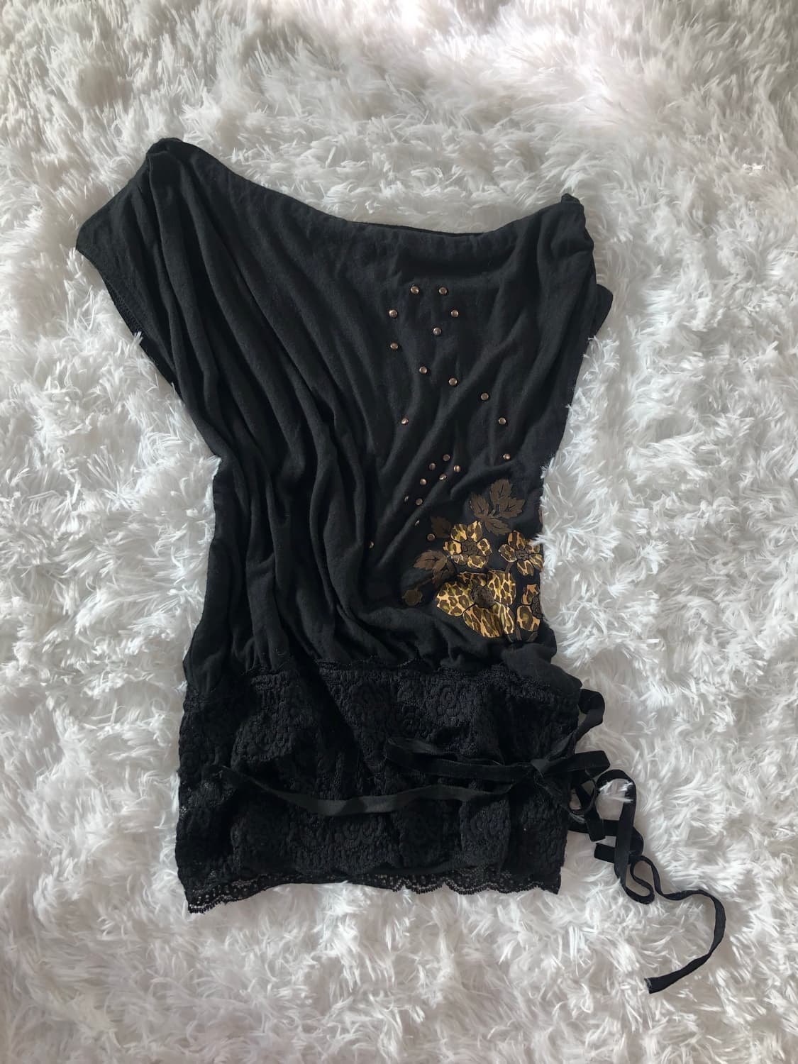black lace flower top 상품이미지4
