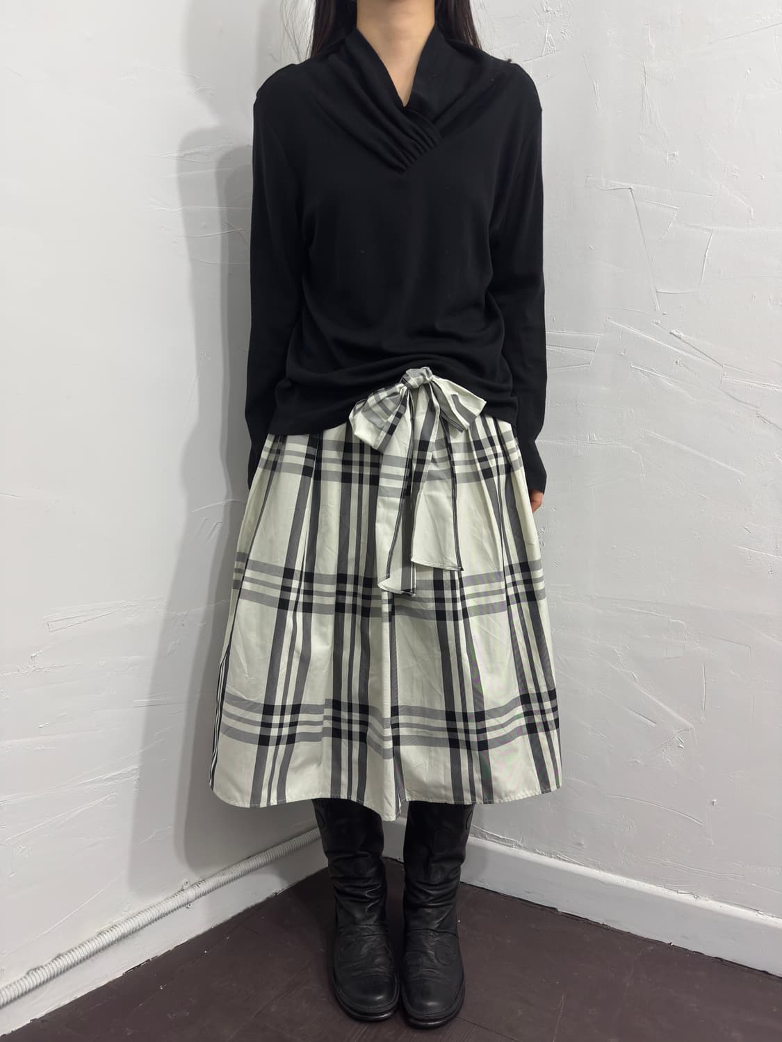 check strap skirt 상품이미지1