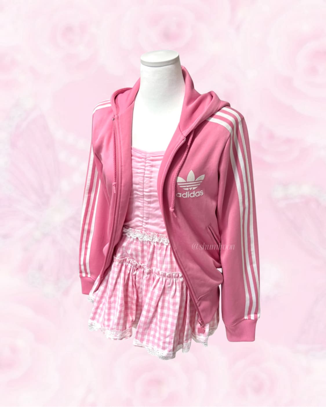 아디다스 후드플락 핑크 미소녀 져지 상품이미지1
