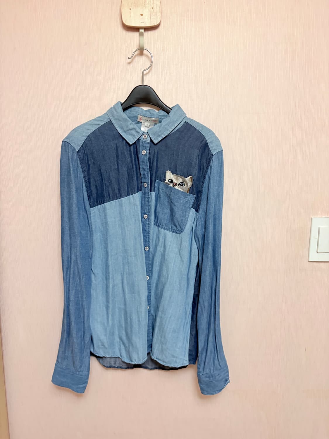 폴앤조 고양이 데님셔츠 상품이미지1