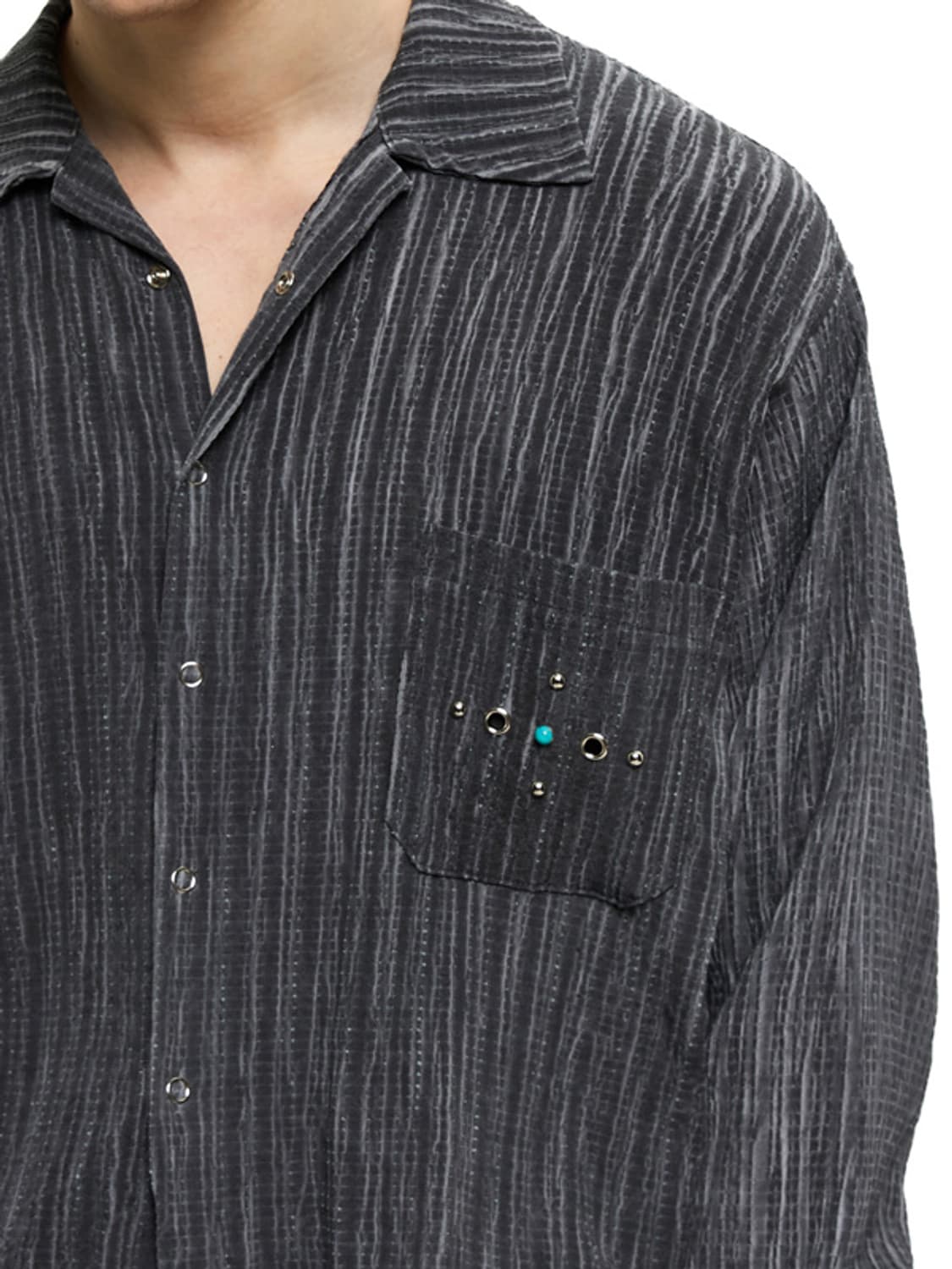 RIVET VERTICAL WRINKLE SHIRT - GRAY 상품이미지2
