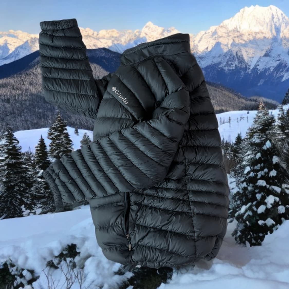 컬럼비아 고프코어 센터로고 경량패딩 XXL 구스다운 상품이미지1