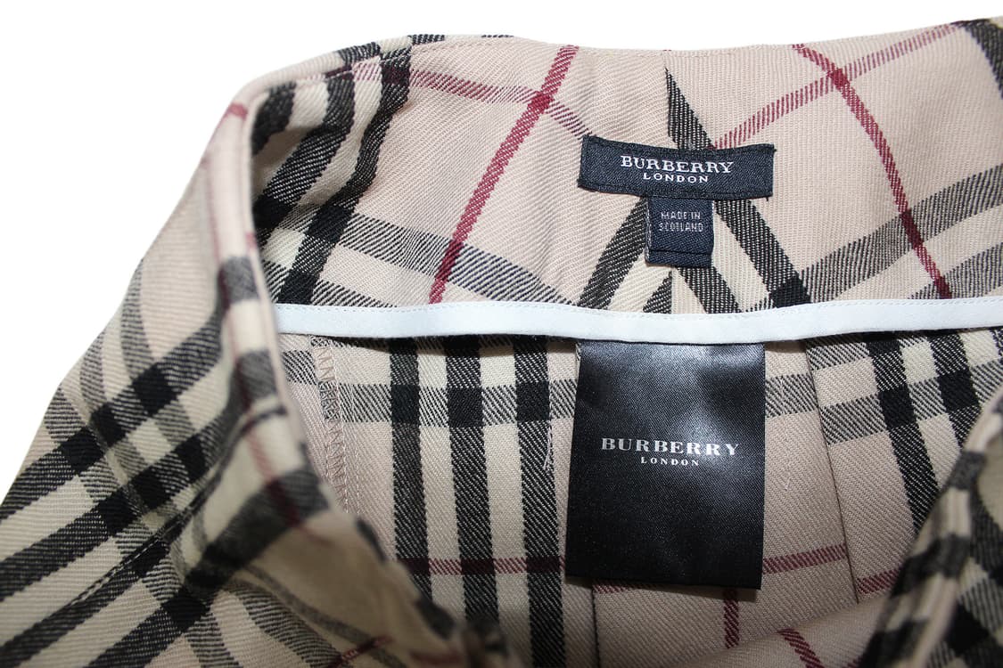 2000s BURBERRY LONDON 레더 스트랩 노바체크 랩 스커트 상품이미지7